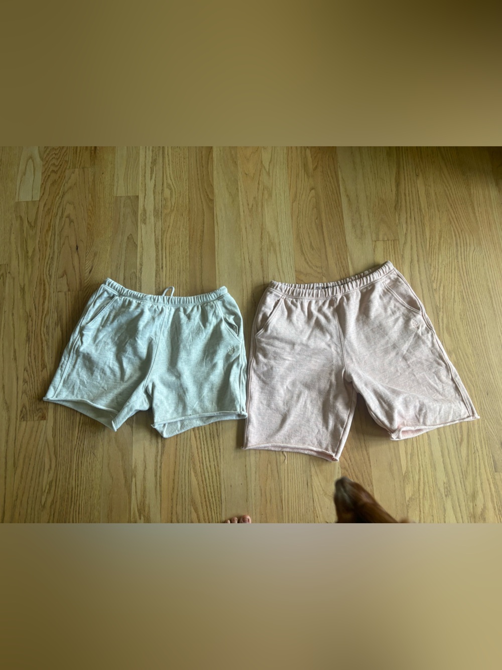 Free People Two-Pair Athletic Lounge Shorts — Pale Pink & Light Gray